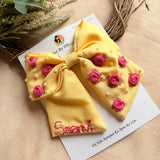 Baby Bloom Yellow Personalized Hand Embroidered Bow Hair Accessory