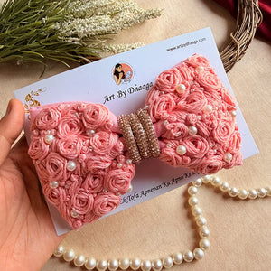 Baby Pink Floral mini Bow