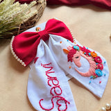 Unicorn Personalized Hand-Embroidered Bow Hair Accessory