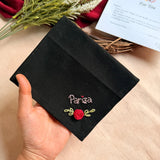 Prestige Black Personalized Hand Embroidered Handkerchief