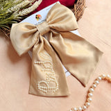 Browney Pearl ( Satin )Personalized Satin Bow Hair Clip