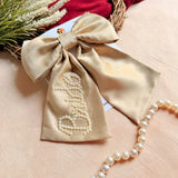 Browney Pearl ( Satin )Personalized Satin Bow Hair Clip
