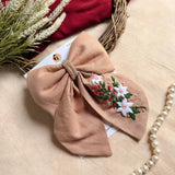 Blushwood Bloom Hand Embroidered Floral Hair Bow