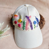 Garden of Grace Hand Embroidered Floral Cap