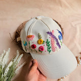 Garden of Grace Hand Embroidered Floral Cap