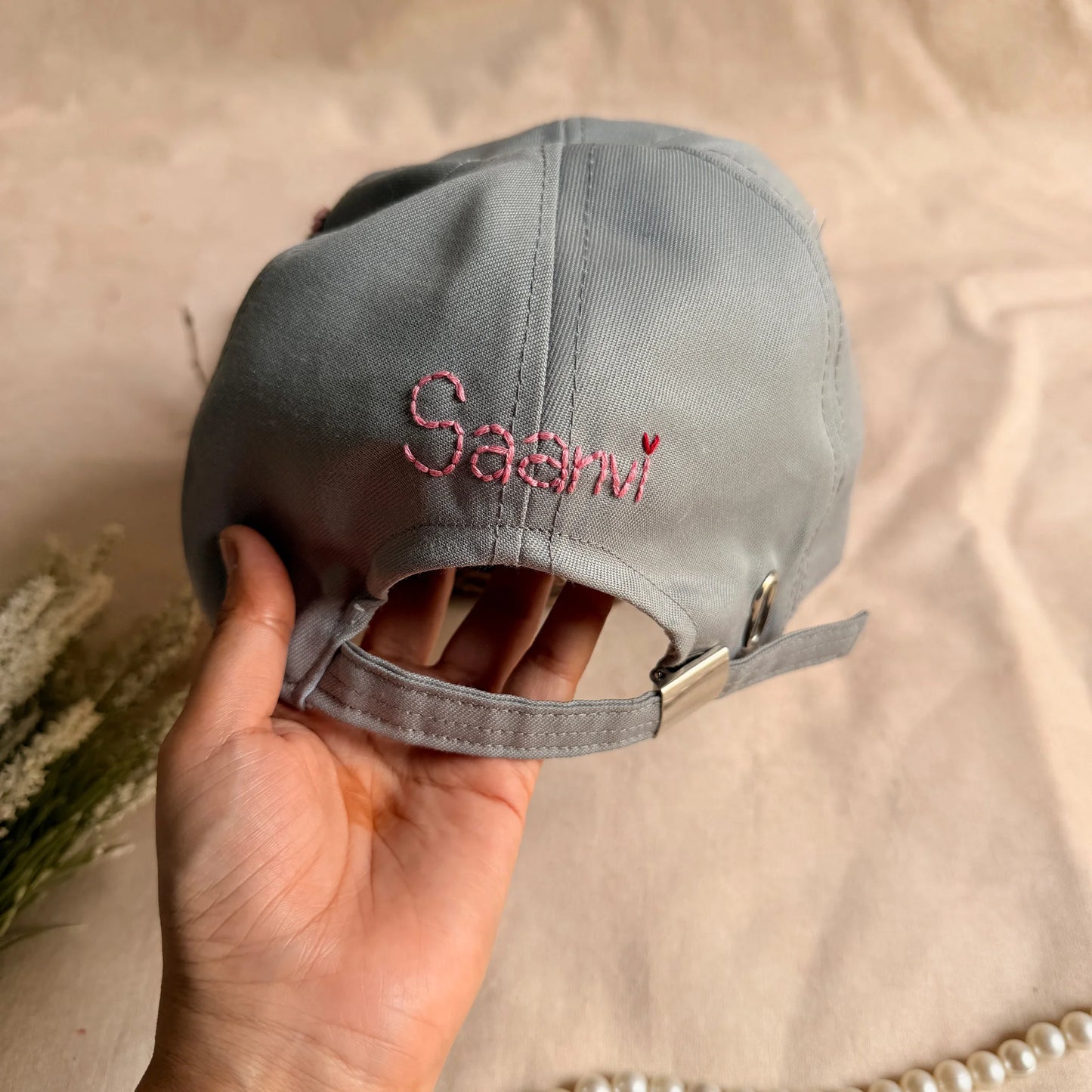 Greige Gul Personalized Hand Embroidered Cap