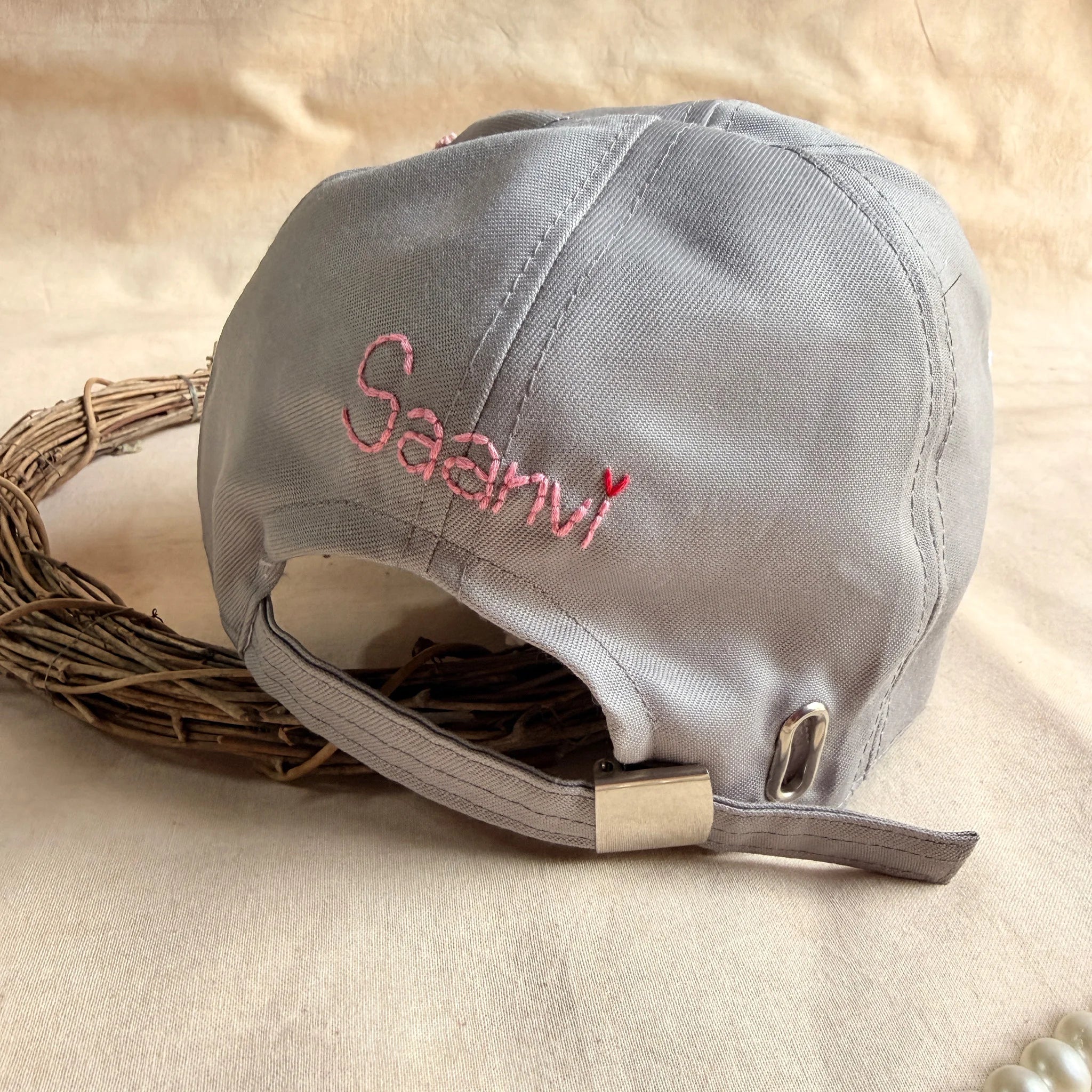 Greige Gul Personalized Hand Embroidered Cap