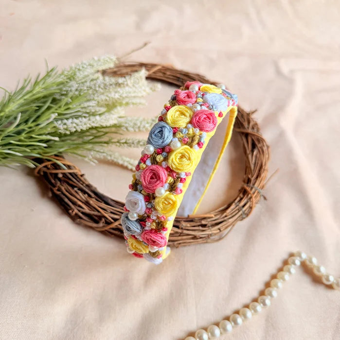 Tia Floral Hand Embroidered Hairband