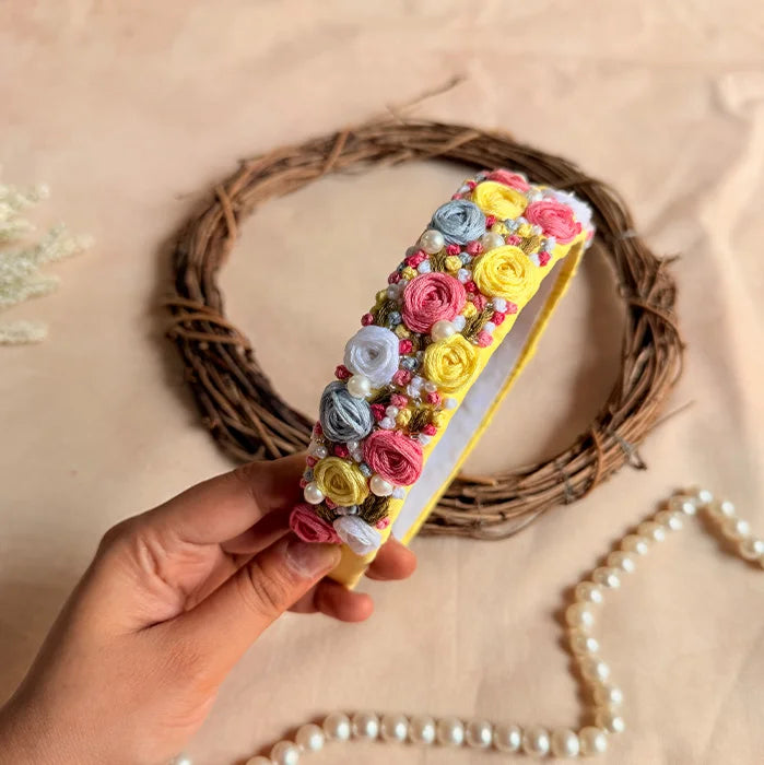 Tia Floral Hand Embroidered Hairband