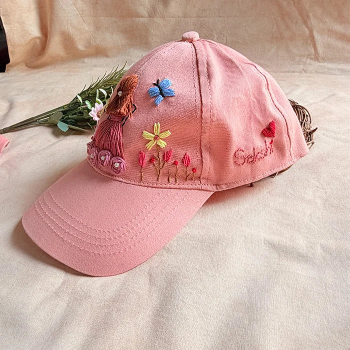 Rosey Doll Hand Embroidered Cap