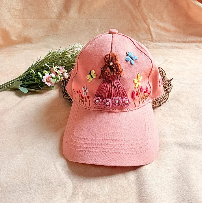 Rosey Doll Hand Embroidered Cap