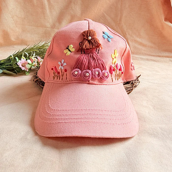 Rosey Doll Hand Embroidered Cap