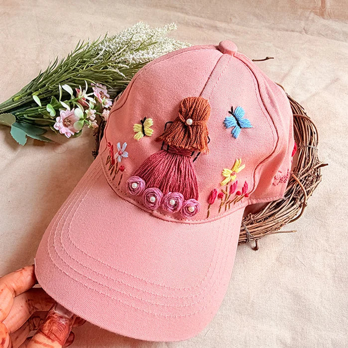 Rosey Doll Hand Embroidered Cap