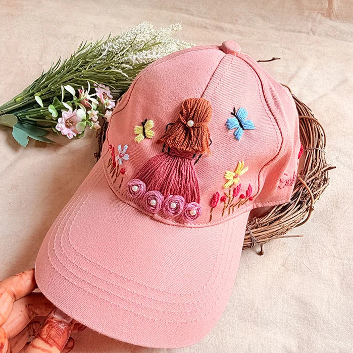 Rosey Doll Hand Embroidered Cap