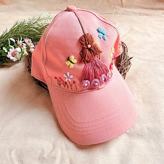 Rosey Doll Hand Embroidered Cap