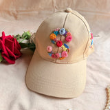 Sandstone Floral Initial Embroidered Cap