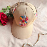 Sandstone Floral Initial Embroidered Cap