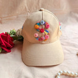 Sandstone Floral Initial Embroidered Cap