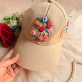 Sandstone Floral Initial Embroidered Cap