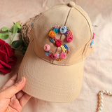 Sandstone Floral Initial Embroidered Cap
