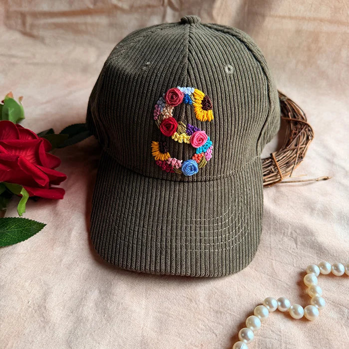 Evergreen Floral Initial Cap
