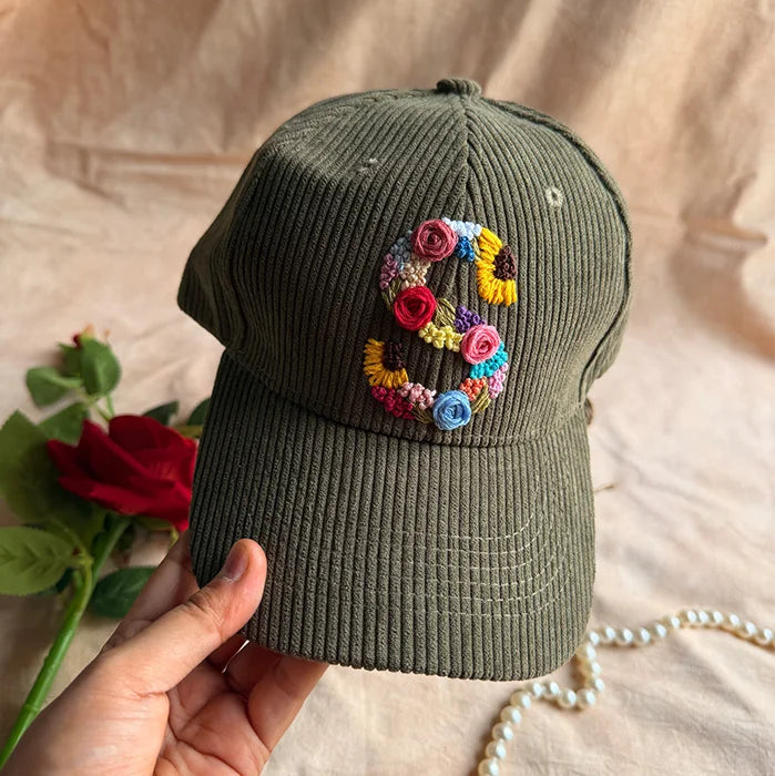 Evergreen Floral Initial Cap