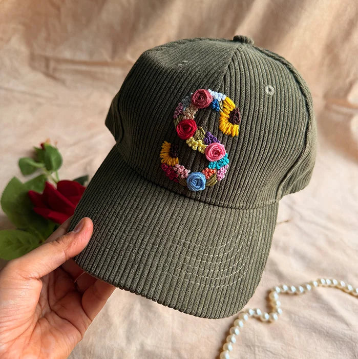 Evergreen Floral Initial Cap