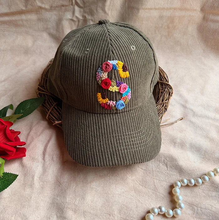 Evergreen Floral Initial Cap