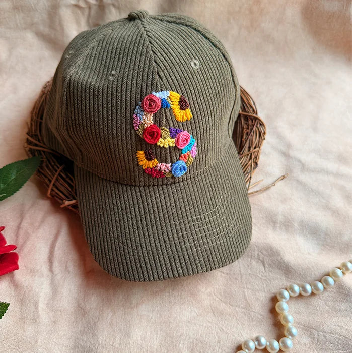 Evergreen Floral Initial Cap