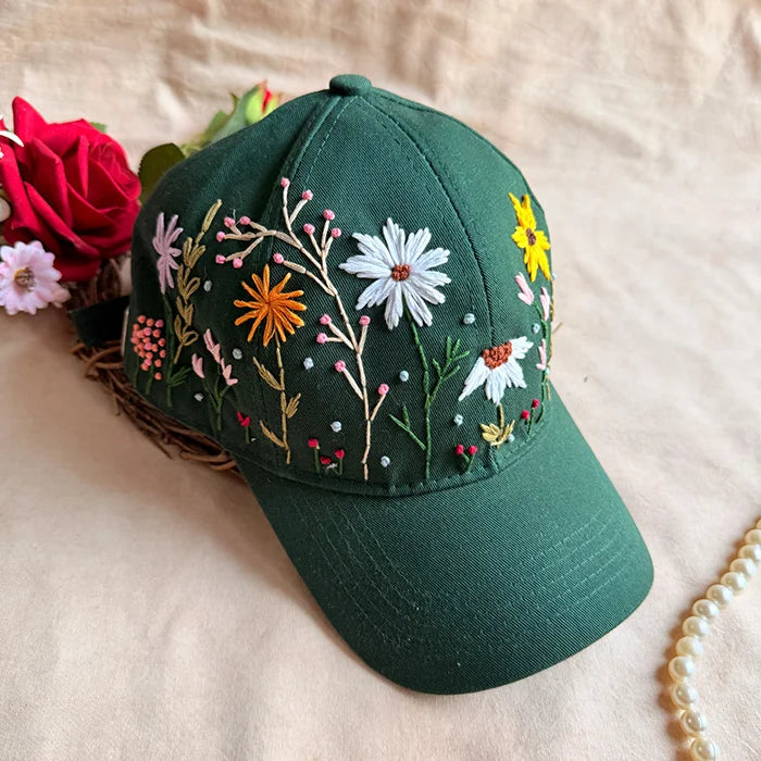 Fiza Hand Embroidered Floral Cap
