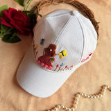 Gudiya's Garden Hand Embroidered Cap – White