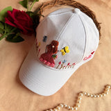 Gudiya's Garden Hand Embroidered Cap – White