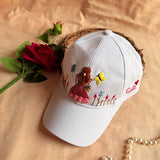 Gudiya's Garden Hand Embroidered Cap – White