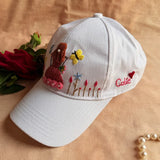 Gudiya's Garden Hand Embroidered Cap – White