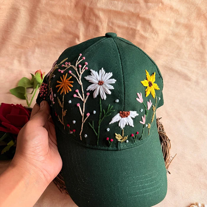 Fiza Hand Embroidered Floral Cap