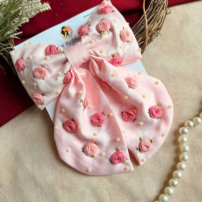 Lotus Hand Embroidered Statement Bow