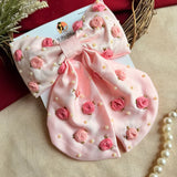 Lotus Hand Embroidered Statement Bow