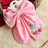 Swan Hand Embroidered Statement Bow