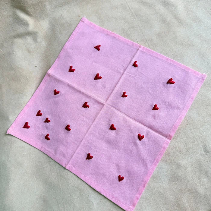 Sweet Heart Hand Embroidered Handkerchief