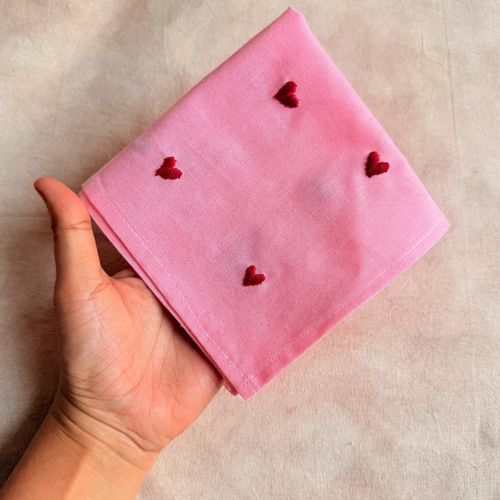 Sweet Heart Hand Embroidered Handkerchief