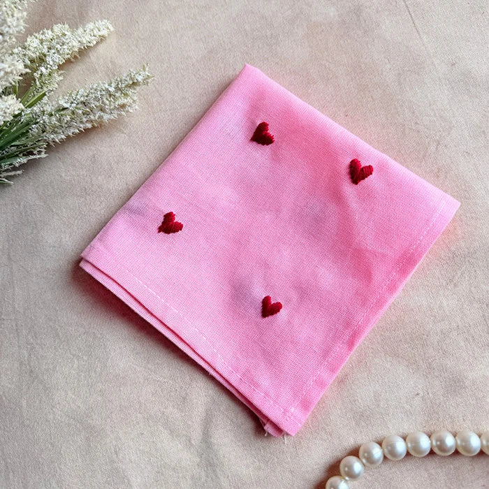 Sweet Heart Hand Embroidered Handkerchief