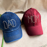 Mom & Dad Summer Cap – The Roots Collection | Hand-Embroidered Personalized Caps Set