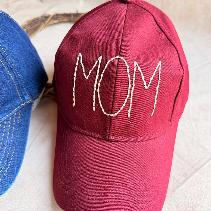 Mom & Dad Summer Cap – The Roots Collection | Hand-Embroidered Personalized Caps Set