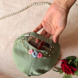 Jungle Poetry Hand-Embroidered Summer Cap | Handmade Botanical Cap for Women