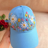 Petal Paradise Hand-Embroidered Summer Cap | Handmade Floral Cap for Women