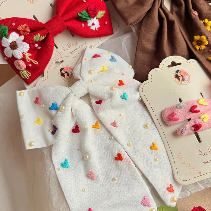 The Joy Box Festive Hamper | Handmade Hand-Embroidered Hair Accessories Gift Set