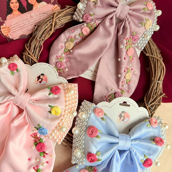 Royal Rose Hamper | Handmade Hand-Embroidered Hair Accessories Gift Set