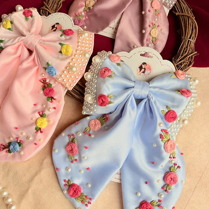 Royal Rose Hamper | Handmade Hand-Embroidered Hair Accessories Gift Set
