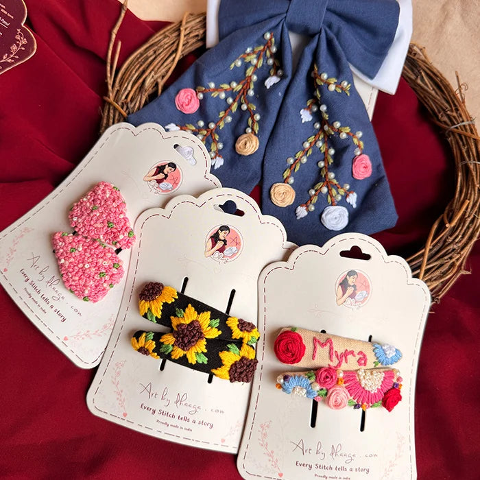 The Timeless Box | Handmade Hand-Embroidered Hair Accessories Gift Set