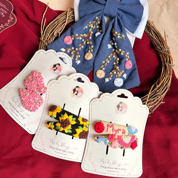 The Timeless Box | Handmade Hand-Embroidered Hair Accessories Gift Set